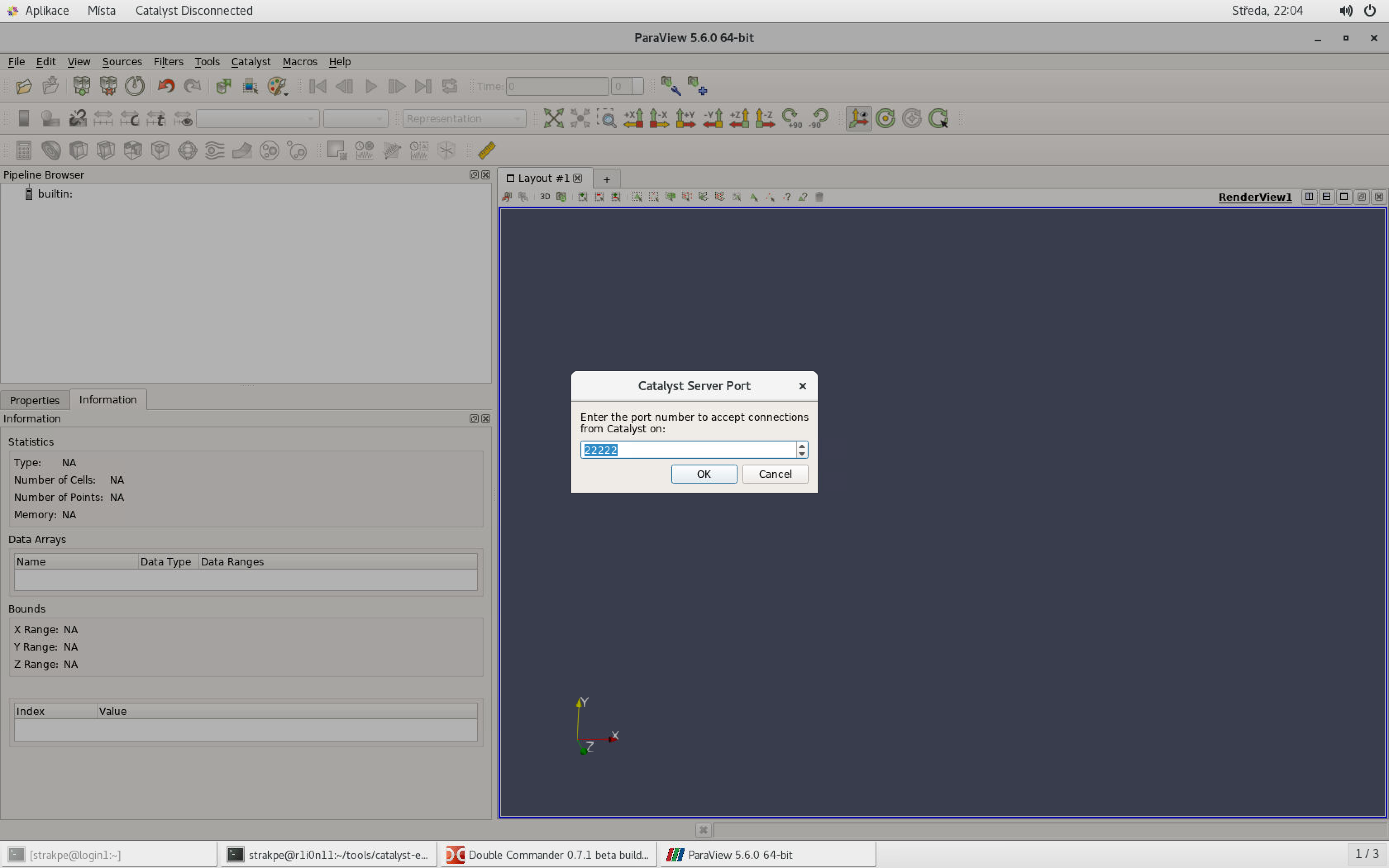 Starting Catalyst connection in ParaView
